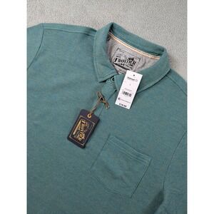 Frontier Threads Weatherproof Mens Large Ocean Green Waffle Knit SS Polo Shirt